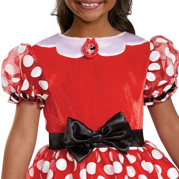 Disney Minnie Mouse Costume for Girls dress Red Polka Dot with ears size 6/6X - Picture 3 of 7